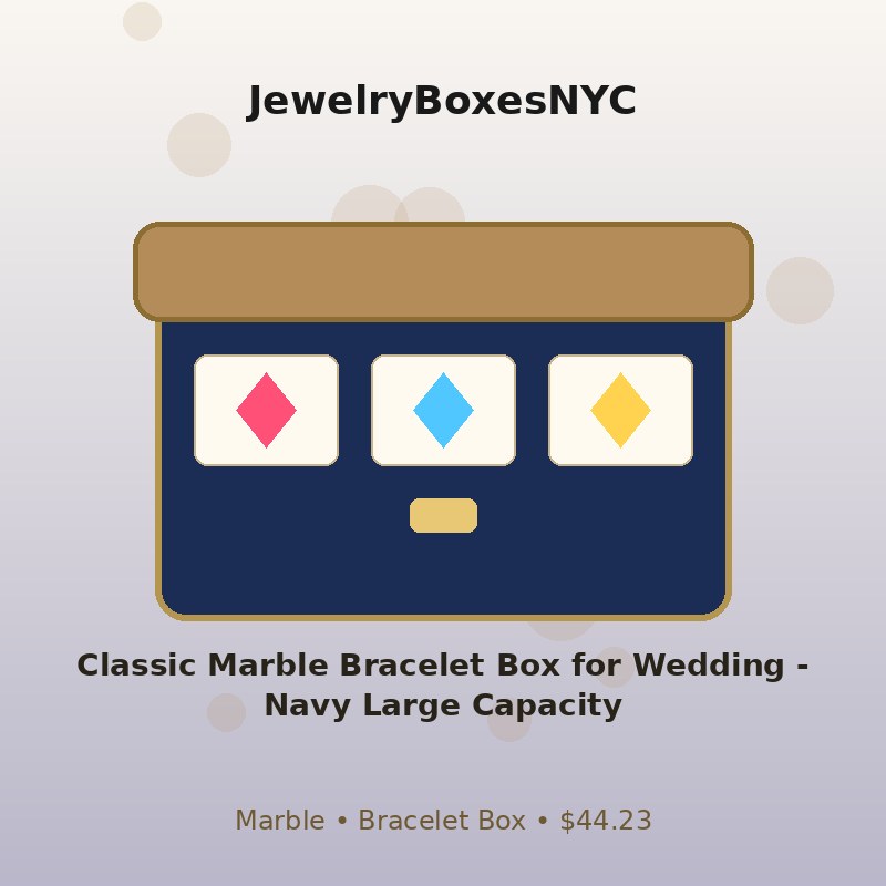 Classic Marble Bracelet Box for Wedding - Navy Large Capacity