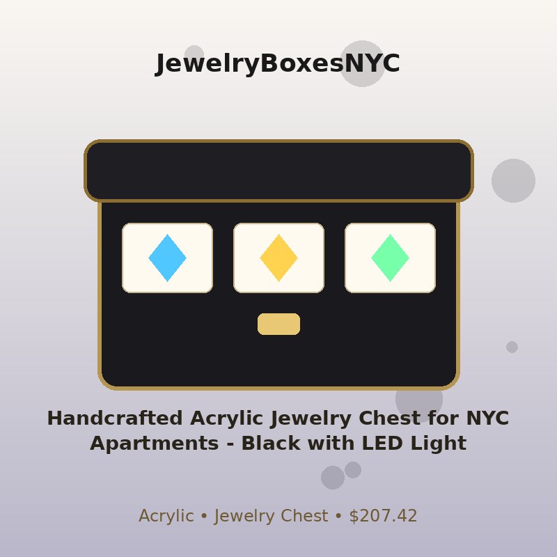 Handcrafted Acrylic Jewelry Chest for NYC Apartments - Black with LED Light