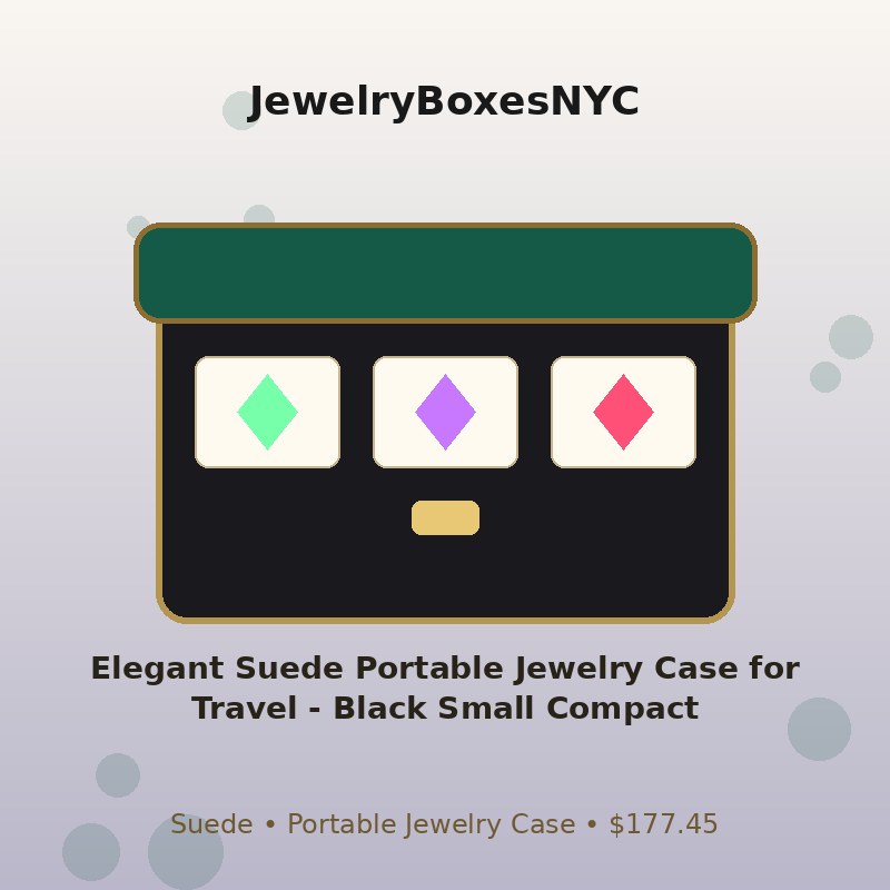 Elegant Suede Portable Jewelry Case for Travel - Black Small Compact