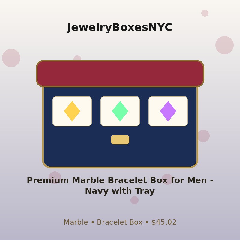 Premium Marble Bracelet Box for Men - Navy with Tray