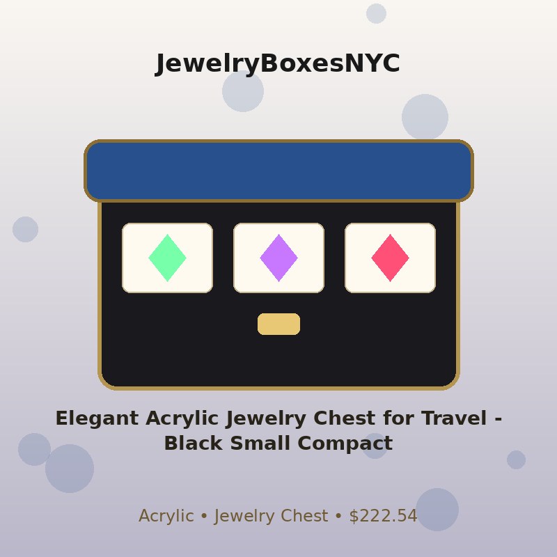 Elegant Acrylic Jewelry Chest for Travel - Black Small Compact
