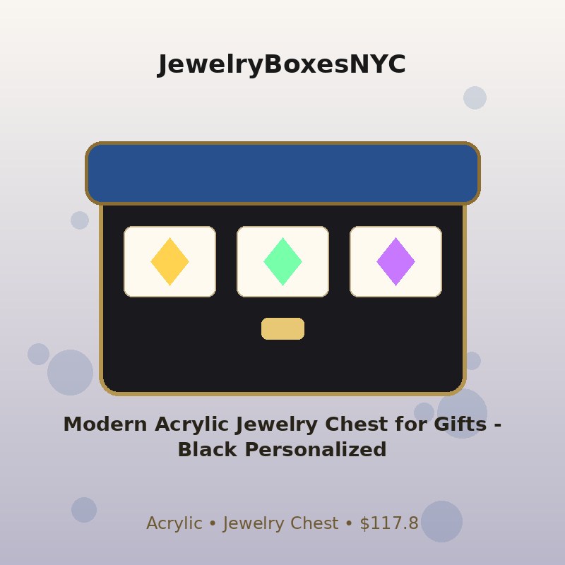 Modern Acrylic Jewelry Chest for Gifts - Black Personalized