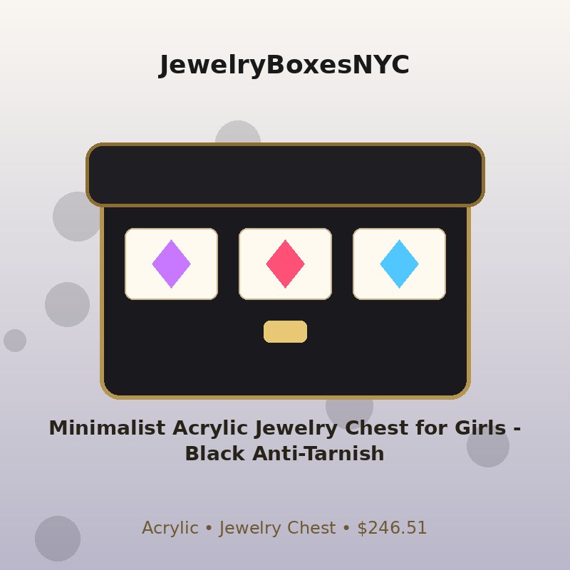Minimalist Acrylic Jewelry Chest for Girls - Black Anti-Tarnish