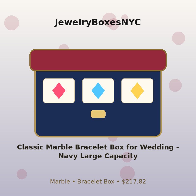 Classic Marble Bracelet Box for Wedding - Navy Large Capacity