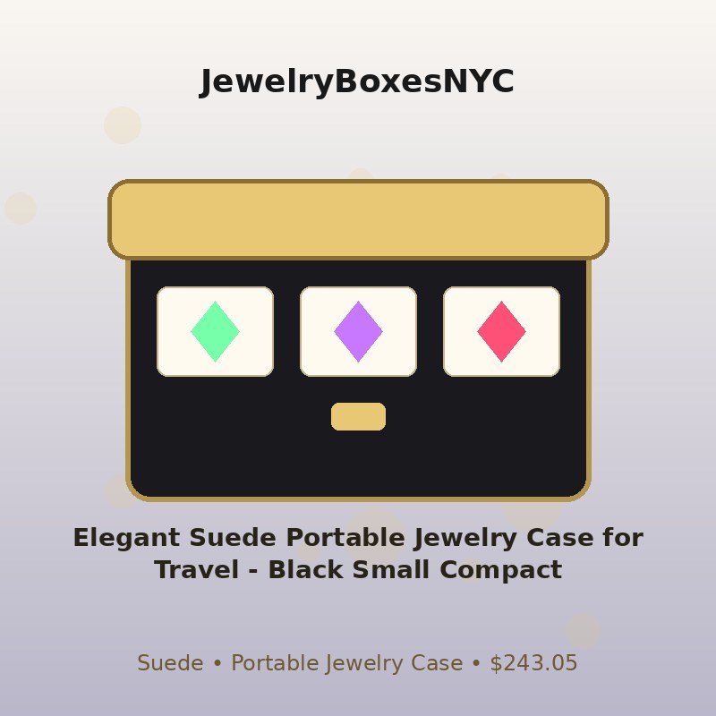 Elegant Suede Portable Jewelry Case for Travel - Black Small Compact