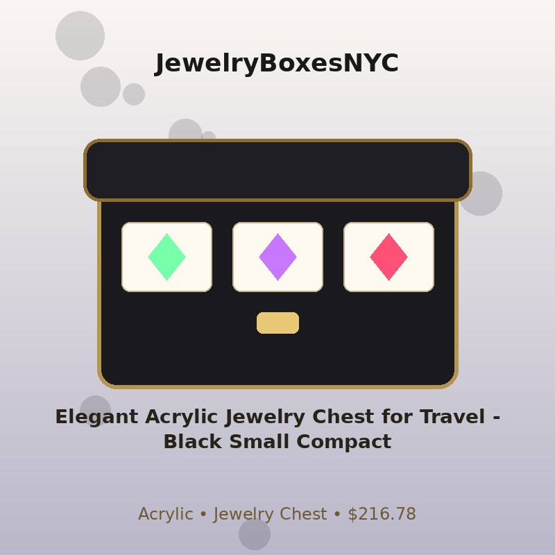 Elegant Acrylic Jewelry Chest for Travel - Black Small Compact