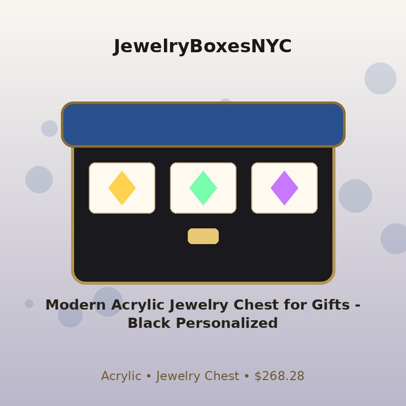 Modern Acrylic Jewelry Chest for Gifts - Black Personalized