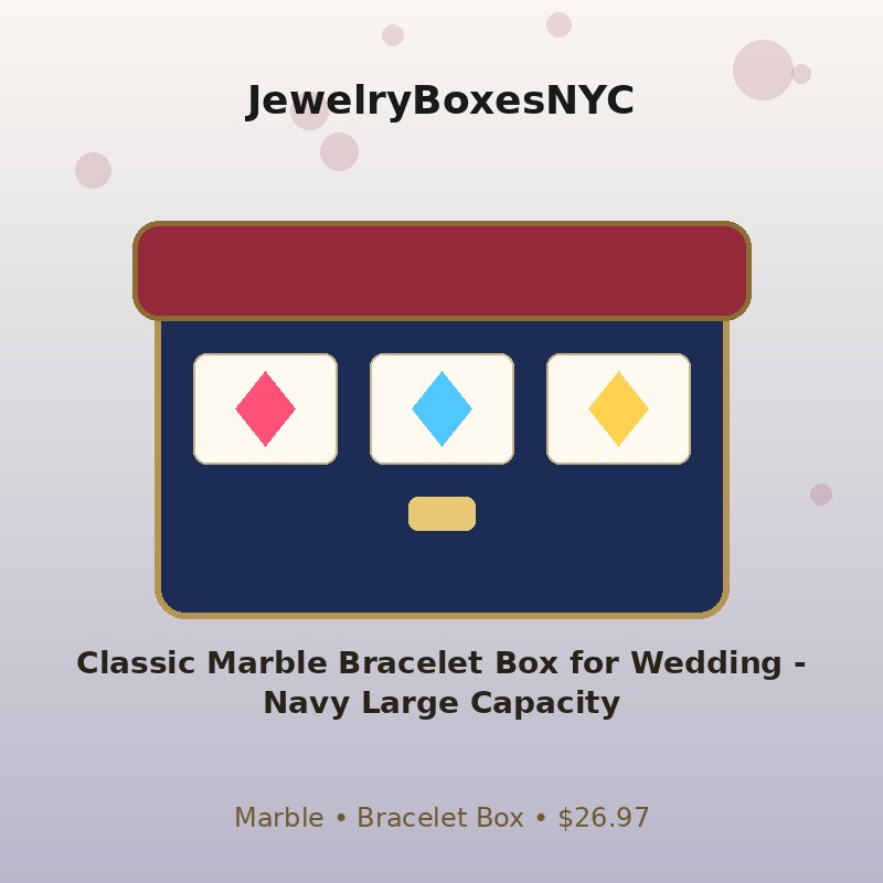 Classic Marble Bracelet Box for Wedding - Navy Large Capacity