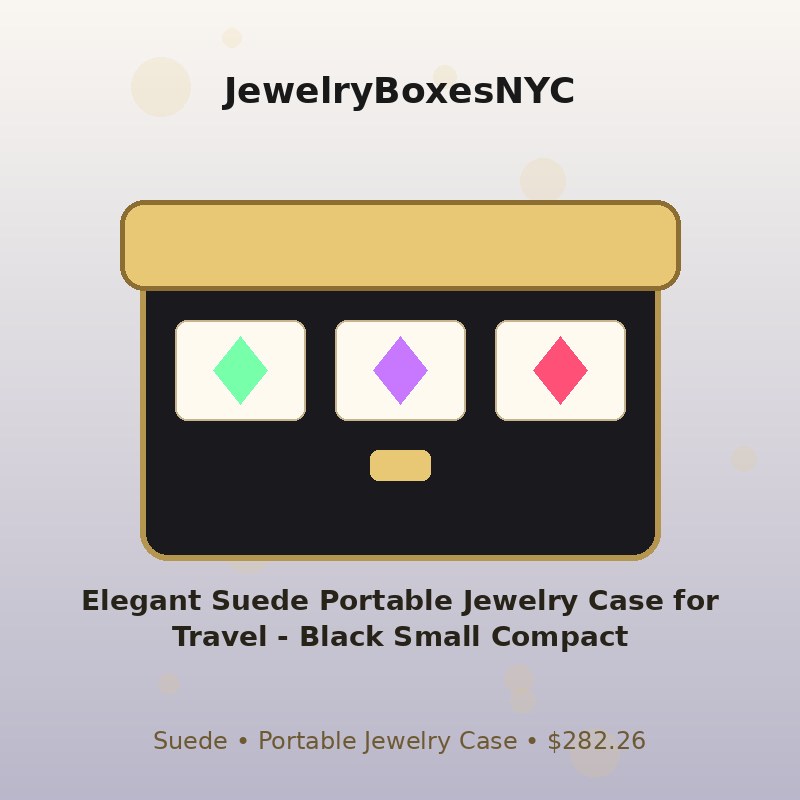 Elegant Suede Portable Jewelry Case for Travel - Black Small Compact