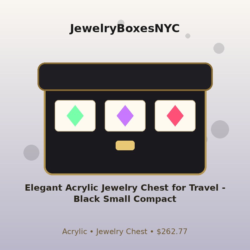 Elegant Acrylic Jewelry Chest for Travel - Black Small Compact