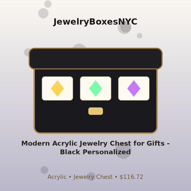 Modern Acrylic Jewelry Chest for Gifts - Black Personalized