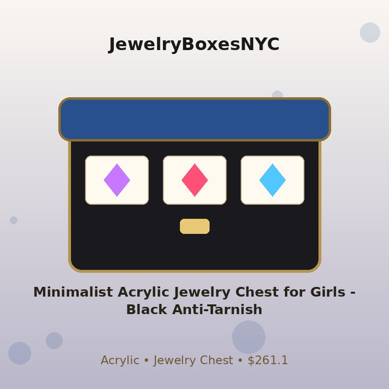 Minimalist Acrylic Jewelry Chest for Girls - Black Anti-Tarnish